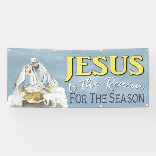 Jezus is de reden waarom de kerstkerk spandoek (Horizontaal)