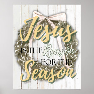 Jezus is de reden waarom kerstmuurdecoratie poster