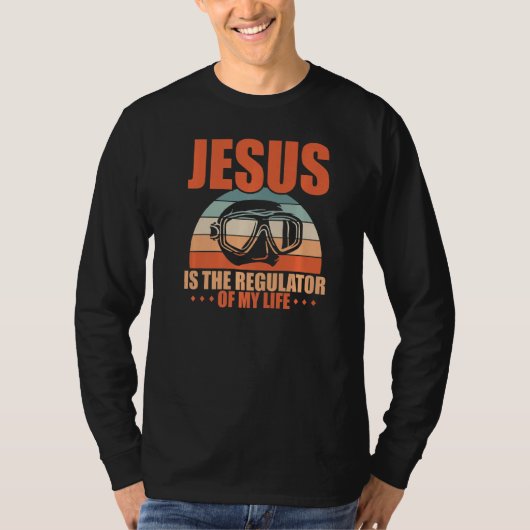 Jezus is de regulator van mijn leven duiker t-shirt (Voorkant)