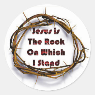 Jezus is de rots waarop ik sta ronde sticker