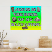 Jezus is de steen van mijn redding. poster (Keuken)