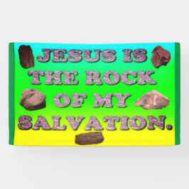 Jezus is de steen van mijn redding. spandoek