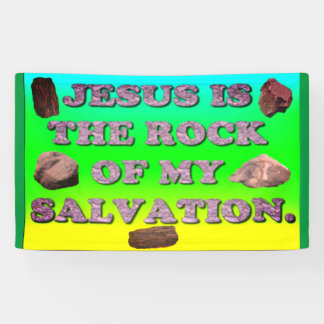 Jezus is de steen van mijn redding. spandoek