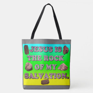 Jezus is de steen van mijn redding. tote bag