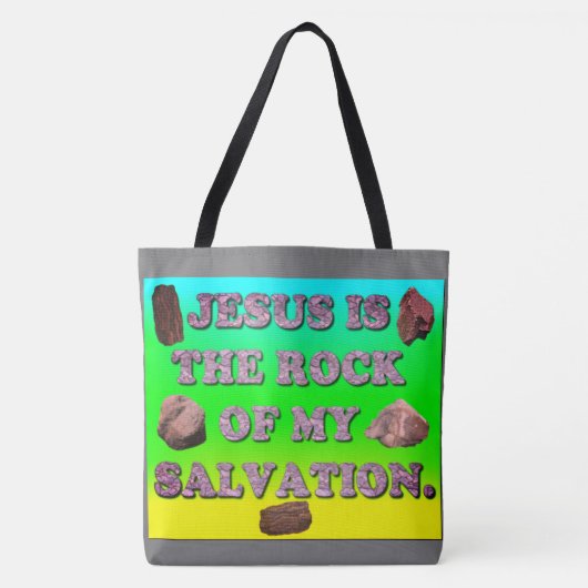 Jezus is de steen van mijn redding. tote bag (Voorkant)