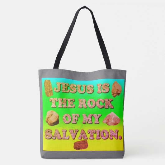 Jezus is de steen van mijn redding. tote bag (Achterkant)