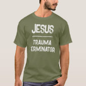 Jezus is de Trauma Terminator QR Code Schriftuur T-shirt (Voorkant)