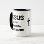 Jezus is de Traumabeëindiger Christelijk Mok (Voorkant links)