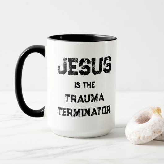 Jezus is de Traumabeëindiger Christelijk Mok (Met donut)