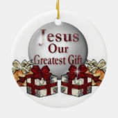 Jezus is de ware reden voor het kerstseizoen keramisch ornament (Achterkant)