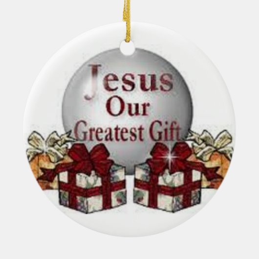 Jezus is de ware reden voor het kerstseizoen keramisch ornament (Achterkant)