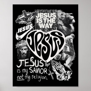 Jezus is de weg Christelijk Bijbelvers God Faith M Poster