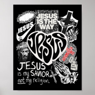 Jezus is de weg Christelijk Bijbelvers God Faith W Poster