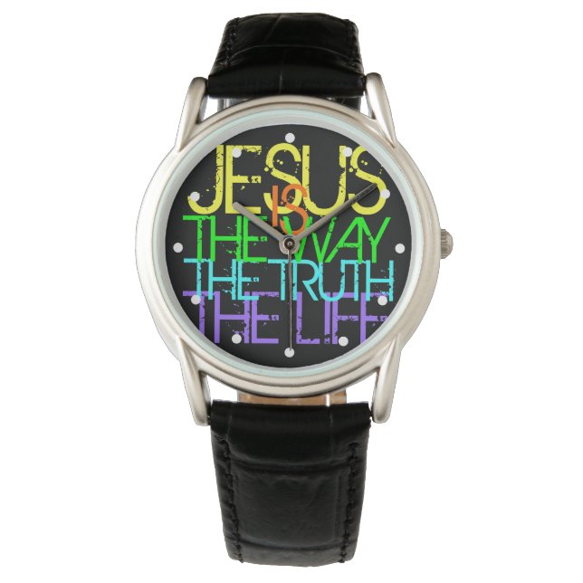Jezus is de Weg, Christelijk Mannen Horloge (Voorkant)