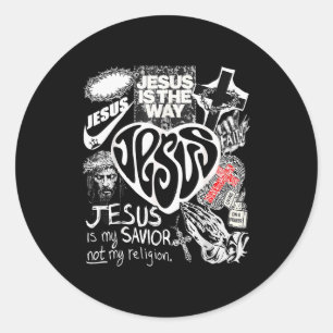 Jezus Is De Weg Christelijke Bijbelvers God Geloof Ronde Sticker