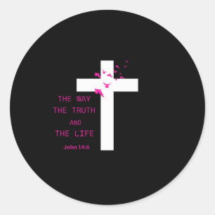Jezus is de weg, de waarheid en het leven! ronde sticker
