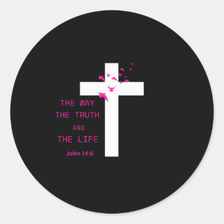 Jezus is de weg, de waarheid en het leven! ronde sticker