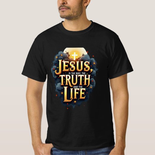 Jezus is de weg, de waarheid en het leven t-shirt (Voorkant)
