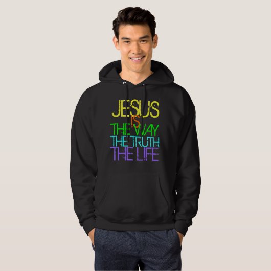 Jezus is de Weg, de Waarheid, het Christelijke Lev Hoodie (Voorkant volledig)