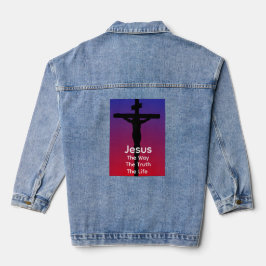 Jezus is de weg denim jacket