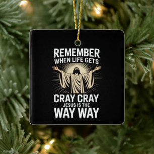 Jezus is de weg Kerst Morsig Geloof Religieus Keramisch Ornament