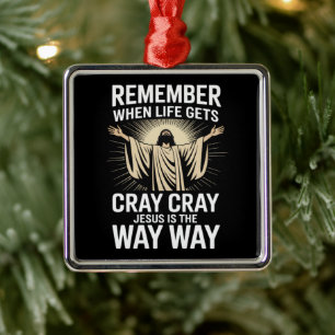 Jezus is de weg Kerstmis Grappig Geloof Religieus Metalen Ornament