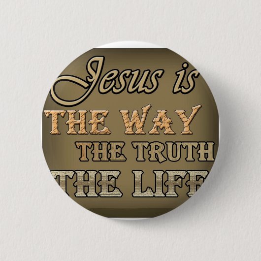 Jezus is de weg ronde button 5,7 cm (Voorkant)