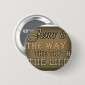 Jezus is de weg ronde button 5,7 cm (Voorkant /achterkant)