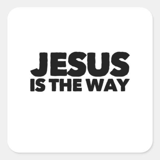 Jezus is de weg vierkante sticker (Voorkant)