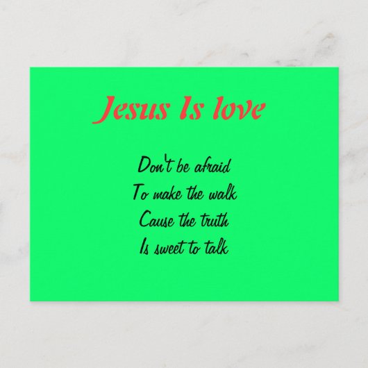 Jezus is een briefkaart van liefde (Voorkant)