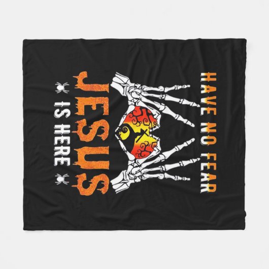 Jezus is een hart skelet hand fleece deken (Voorkant (Horizontaal))