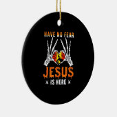 Jezus is een hart skelet hand keramisch ornament (Rechts)