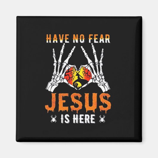 Jezus is een hart skelet hand magneet (Voorkant)
