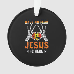 Jezus is een hart skelet hand ornament