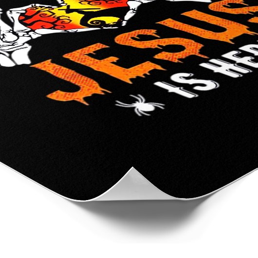 Jezus is een hart skelet hand poster (Hoek)