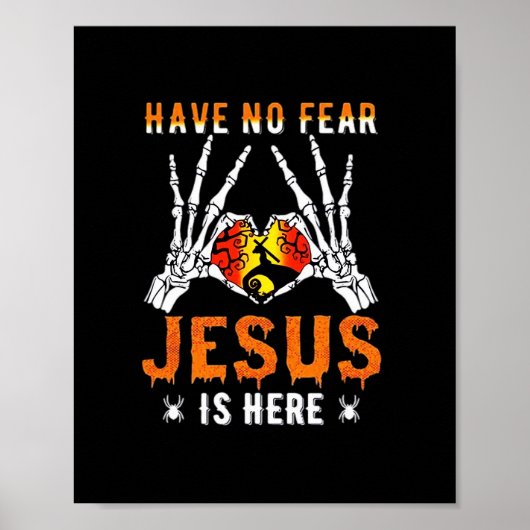 Jezus is een hart skelet hand poster (Voorkant)