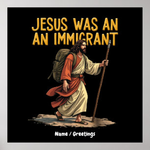 Jezus is een unieke immigrant Cross Design Support Poster