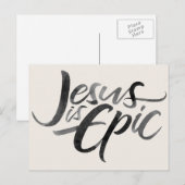 Jezus is Epic Religious Lettering Christelijk Chri Briefkaart (Voorkant / Achterkant)