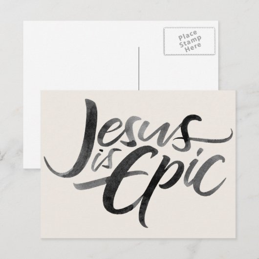 Jezus is Epic Religious Lettering Christelijk Chri Briefkaart (Voorkant / Achterkant)