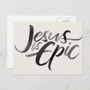 Jezus is Epic Religious Lettering Christelijk Chri Briefkaart