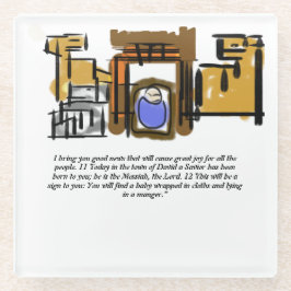 Jezus is geboren glazen onderzetter