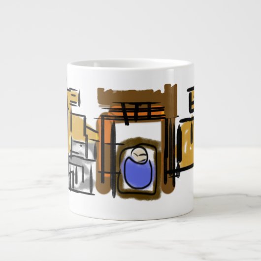 Jezus is geboren grote koffiekop (Voorkant)