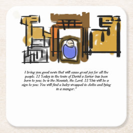 Jezus is geboren kartonnen onderzetters