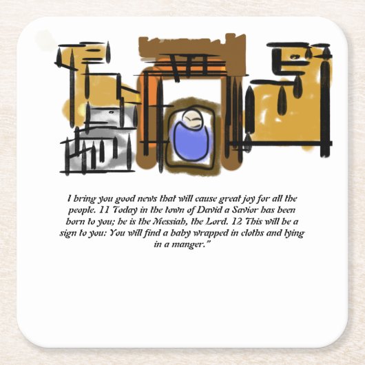 Jezus is geboren kartonnen onderzetters (Voorkant)