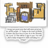 Jezus is geboren sticker (Voorkant)