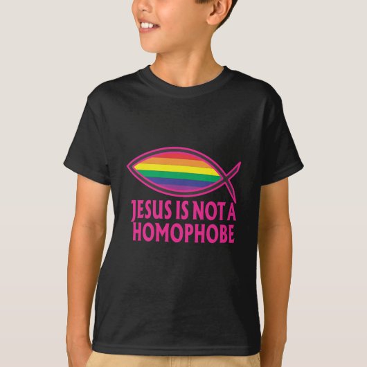 Jezus is geen homofobe t-shirt (Voorkant)