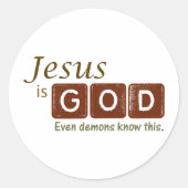 Jezus is God Ronde Sticker (Voorkant)