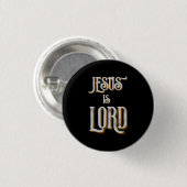 Jezus is HEER Grijs Zwart Ronde Button 3,2 Cm (Voorkant /achterkant)