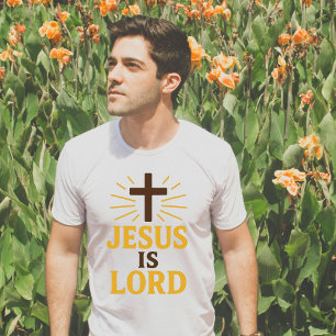 "Jezus is Heer" Kruis Christelijk Geloof T-shirt