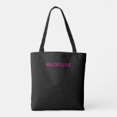 Jezus is HEER met Roze Bloem Aangepaste Naam Tote Bag (Achterkant)